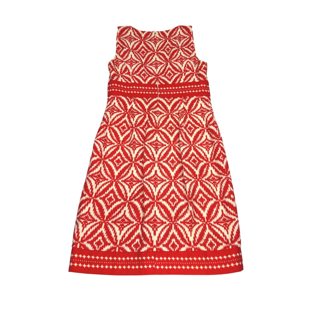 Jones New York Cotton Sheath Dress Ikat Print Orange Cream 4P Summer Event Work - Picture 2 of 14